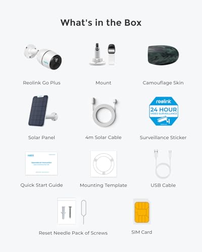 Reolink 4G LTE Security Camera Outdoor Wireless, Go Plus+Solar Panel, No Wifi Camera with Person/Vehicle/Animal Detection, 2-Way Audio, Battery Operated Security Camera, 2K Night Vision, Waterproof