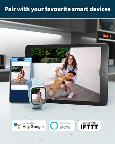 Arlo Floodlight Security Camera Outdoor, Quality 2K HDR, 160° Wide Angle, Weatherproof, Colour Night Vision, Ringing Alarm Siren, Up to 3000 Lumen, 2-Way Talk, Arlo Secure Trial Included, Black