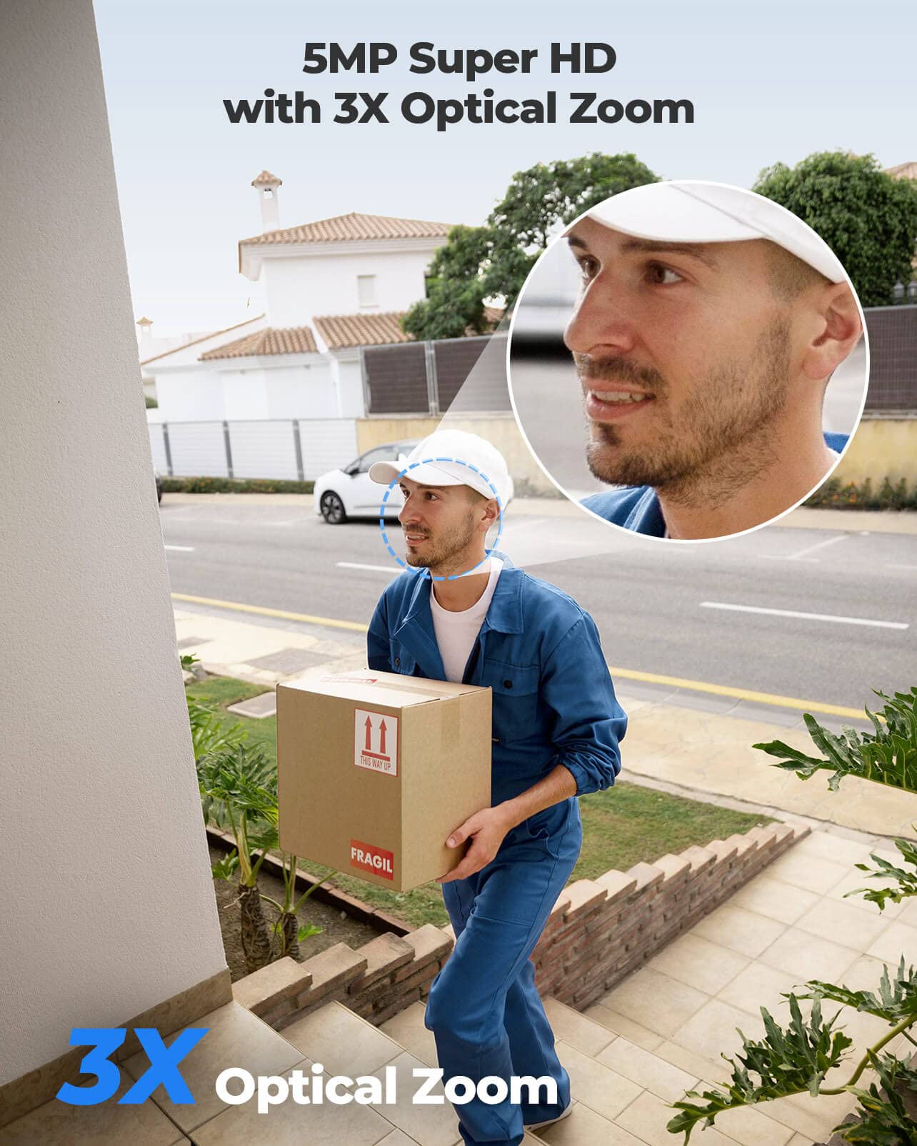 Reolink 5MP PTZ Camera E1 Outdoor, 2.4/5GHz WiFi CCTV Security Camera with 3X Optical Zoom, Human/Vehicle Tracking, Color Night Vision, 2-Way Audio, Support 512GB SD Card for 24/7 Protection, Black