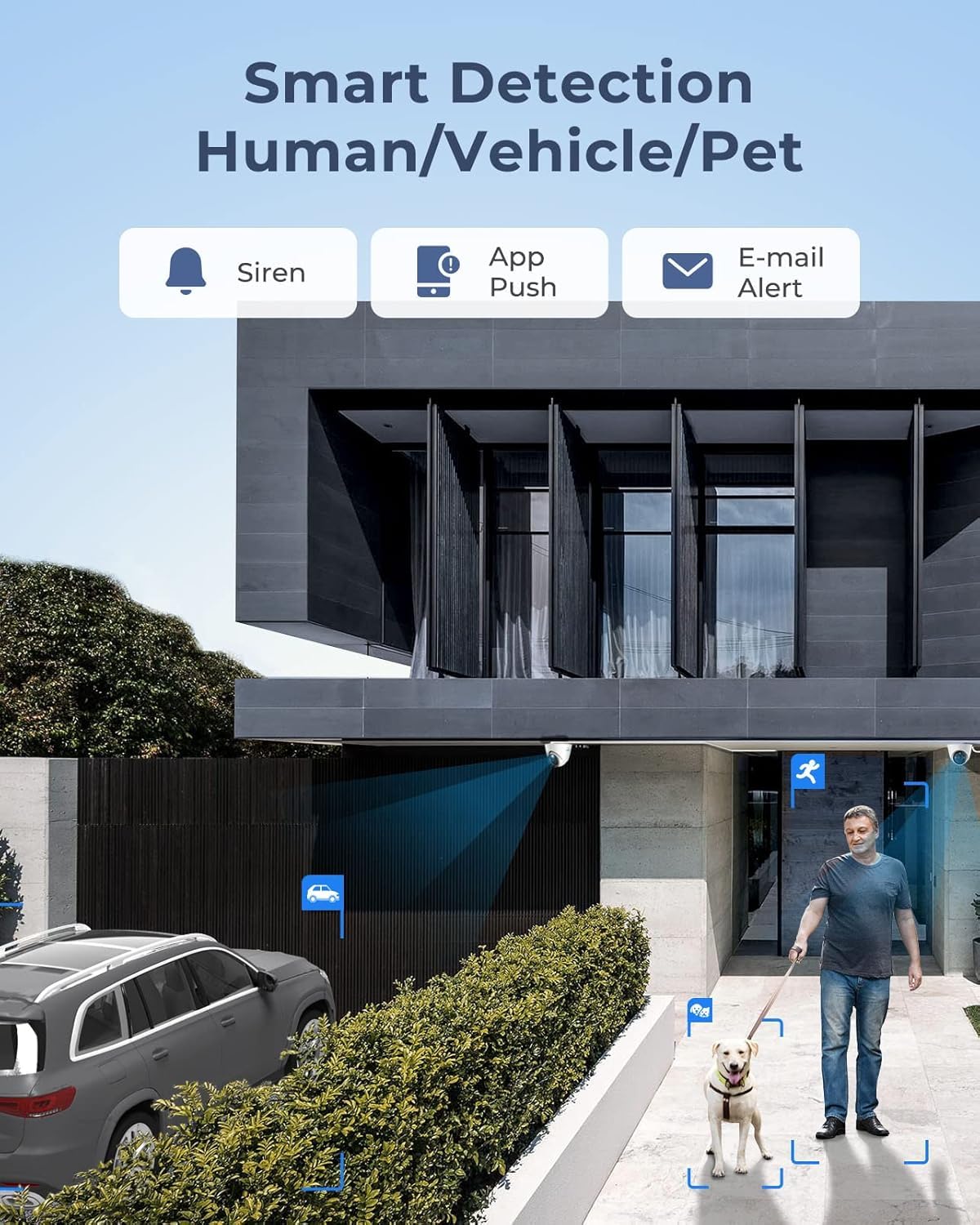 Reolink 4K+ PoE CCTV Security Camera System with Spotlights, 4X 12MP IP Cameras with Person/Vehicle Detection, 8CH NVR with 2TB HDD for 24/7 Continuous Recording, 2-Way Audio, RLK8-1200D4-A