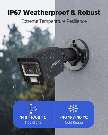 ANNKE 8 Channel Outdoor Security CCTV Camera System, Smart Human & Vehicle Detection, 3K Lite DVR with 1TB Hard Drive and 4 x 1920TVL 2MP Home Security Cams, Dual-light with Color Night Vision, IP67