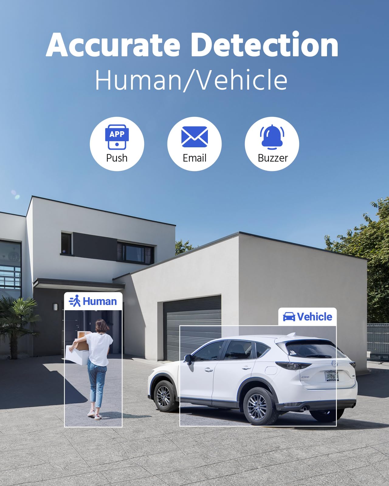 ANNKE 8 Channel Outdoor Security CCTV Camera System, Smart Human & Vehicle Detection, 3K Lite DVR with 1TB Hard Drive and 4 x 1920TVL 2MP Home Security Cams, Dual-light with Color Night Vision, IP67