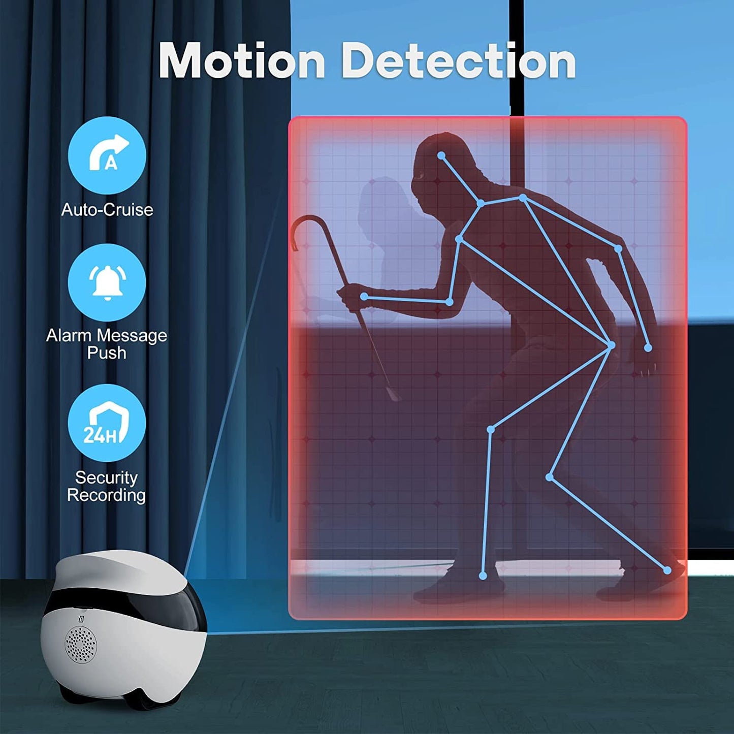 Enabot EBO SE FamilyBot,Pet Camera Home Security Camera,Movable Indoor WiFi Cam,2 Way Talk,Night Vision,1080P Video, Self Charging Rechargeable Wireless Camera for Pet/Elderly