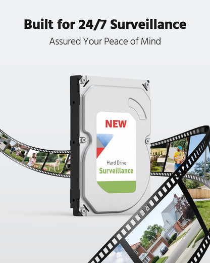 ANNKE 8 Channel Outdoor Security CCTV Camera System, Smart Human & Vehicle Detection, 3K Lite DVR with 1TB Hard Drive and 4 x 1920TVL 2MP Home Security Cams, Dual-light with Color Night Vision, IP67