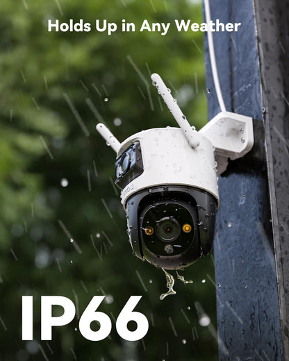 Imou 2-in-1 4K Outdoor Security Camera Dual-Lens, CCTV Camera Wireless Wi-Fi Outdoor with 30M Night Vision, Home Security Camera 360°Full Coverage, Human/Auto/Motion Detection, Siren Spotlight, IP66