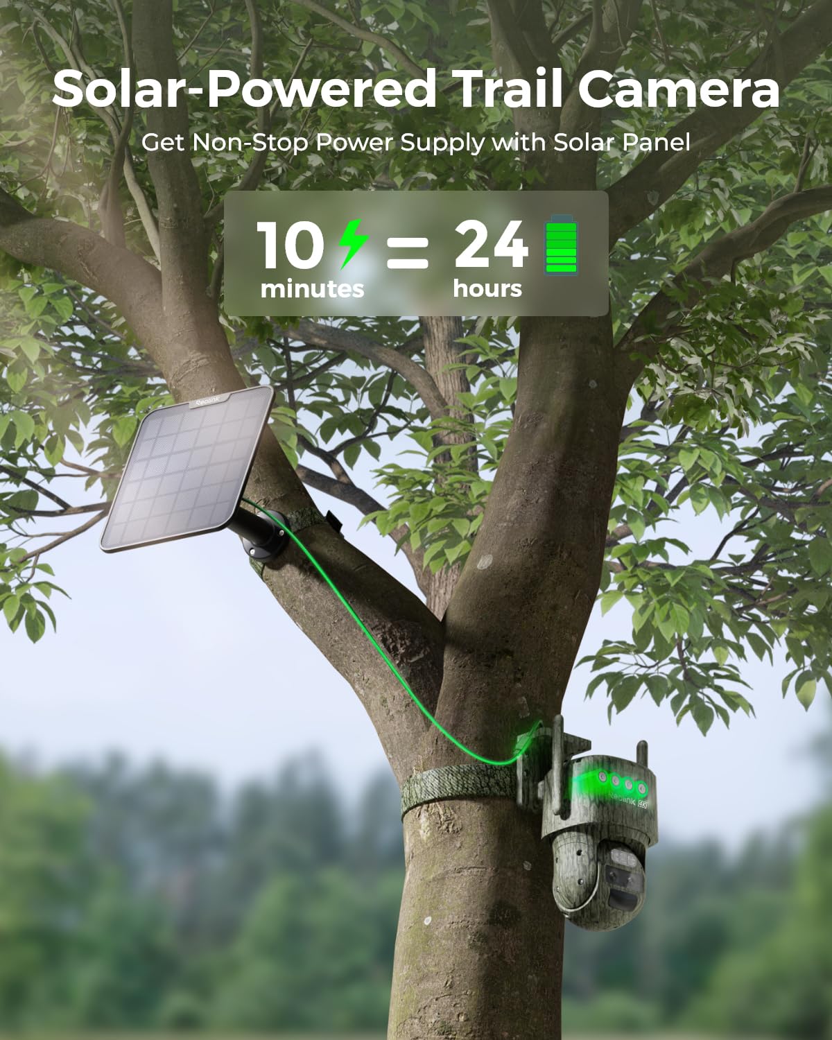 Reolink 4K 4G LTE Cellular Security Camera Outdoor Wireless with SIM Card, Battery Powered, No WiFi Camera, 6X Zoom, Auto Tracking, No-Glow IR, IP65 for Wildlife, TrackMix LTE-C+ Solar Panel