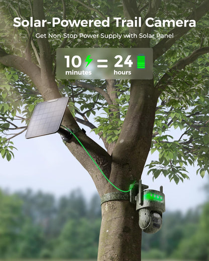 Reolink 4K 4G LTE Cellular Security Camera Outdoor Wireless with SIM Card, Battery Powered, No WiFi Camera, 6X Zoom, Auto Tracking, No-Glow IR, IP65 for Wildlife, TrackMix LTE-C+ Solar Panel