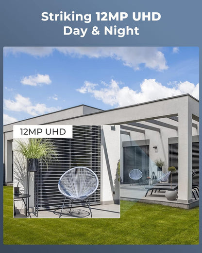 Reolink 4K+ PoE CCTV Security Camera System with Spotlights, 4X 12MP IP Cameras with Person/Vehicle Detection, 8CH NVR with 2TB HDD for 24/7 Continuous Recording, 2-Way Audio, RLK8-1200D4-A