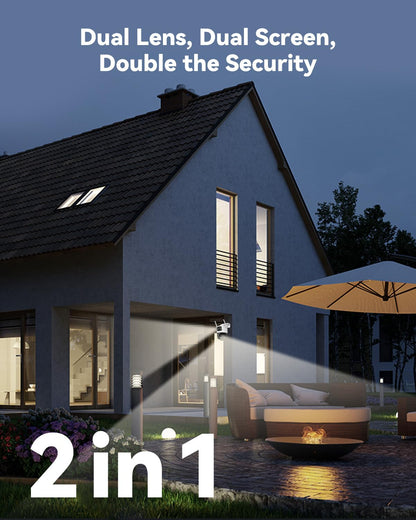 Imou 2-in-1 4K Outdoor Security Camera Dual-Lens, CCTV Camera Wireless Wi-Fi Outdoor with 30M Night Vision, Home Security Camera 360°Full Coverage, Human/Auto/Motion Detection, Siren Spotlight, IP66