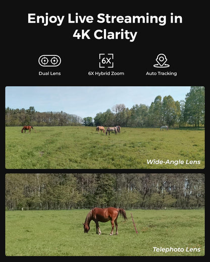 Reolink 4K 4G LTE Cellular Security Camera Outdoor Wireless with SIM Card, Battery Powered, No WiFi Camera, 6X Zoom, Auto Tracking, No-Glow IR, IP65 for Wildlife, TrackMix LTE-C+ Solar Panel