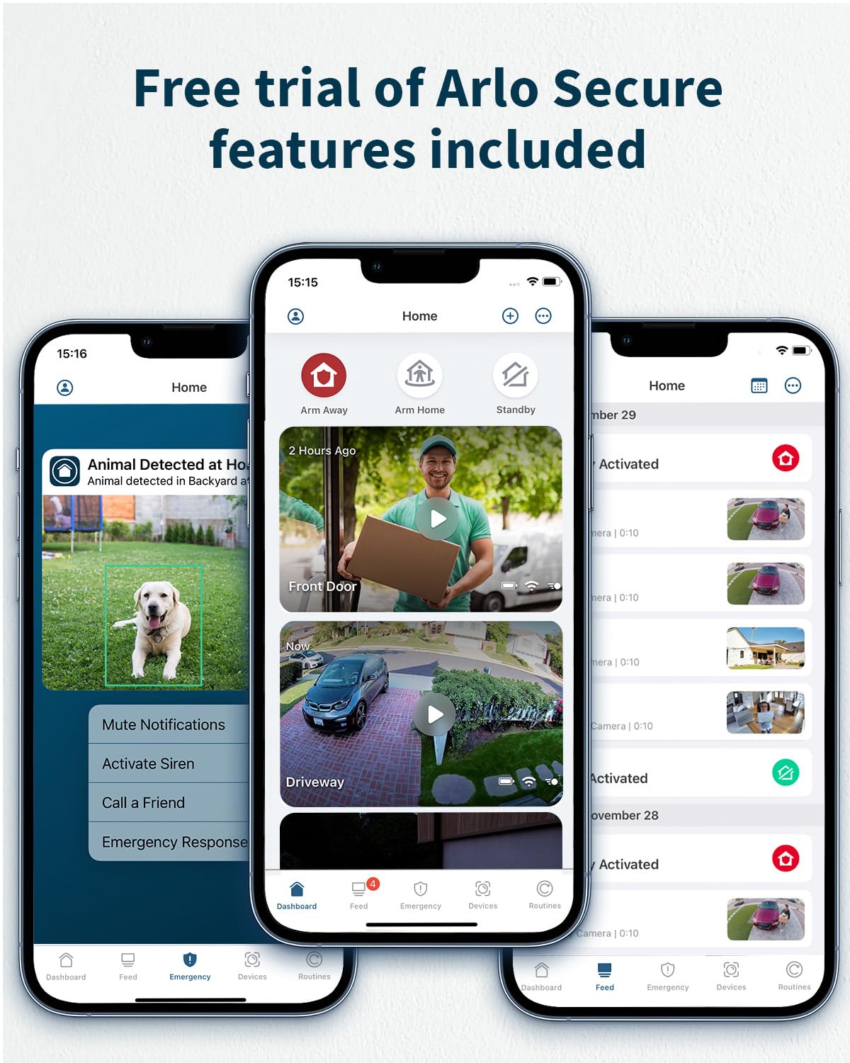 Arlo Essential 2 HD Video Security Camera Outdoor Wireless & 2 Solar Panels, Battery Operated, Colour Night Vision, Light, Siren, 2 Way Audio & WiFi, Arlo Secure Free Trial, 2 Cameras, White