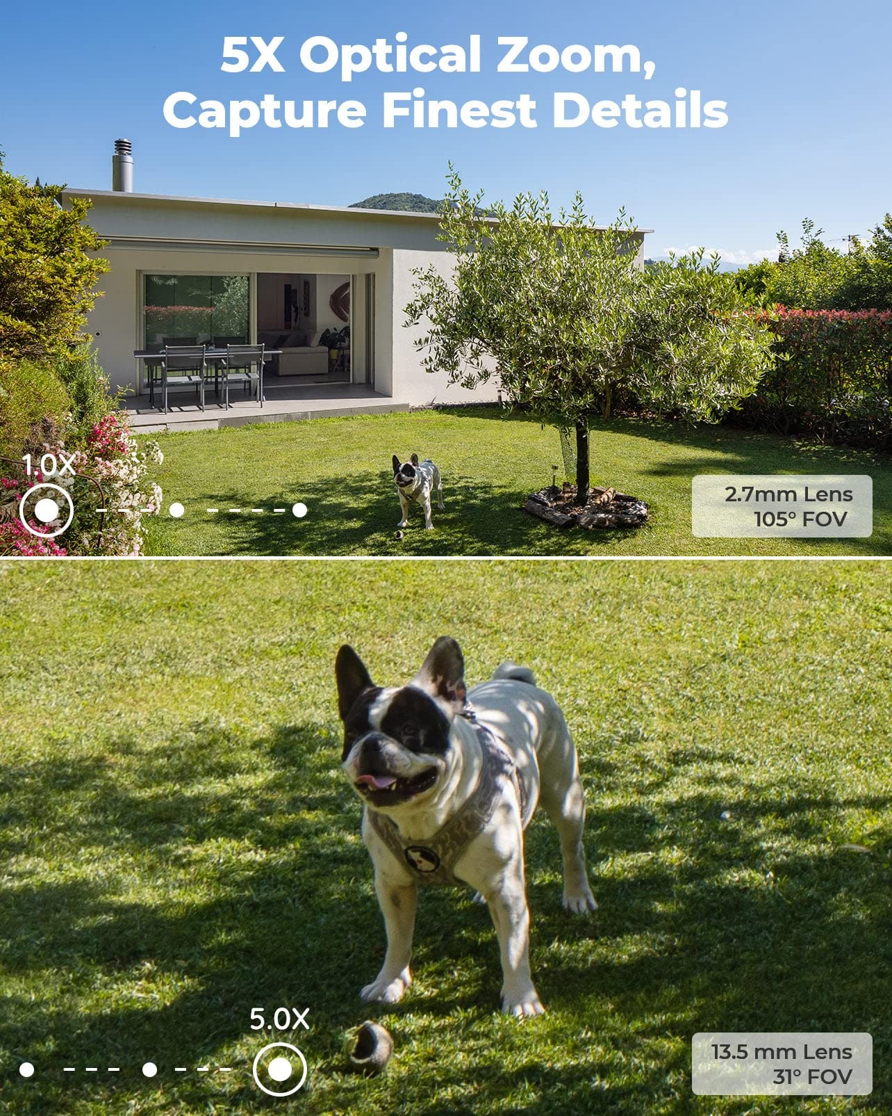 Reolink 4K PoE Security Camera with Human/Vehicle Detection, 5X Optical Zoom with Spotlight, Color Night Vision Motion Alerts Time-Lapse Two-Way Audio, RLC-811A