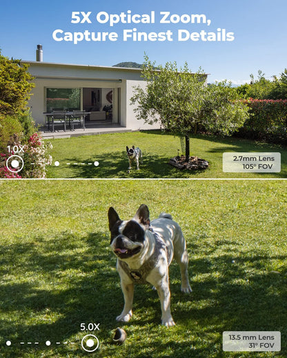 Reolink 4K PoE Security Camera with Human/Vehicle Detection, 5X Optical Zoom with Spotlight, Color Night Vision Motion Alerts Time-Lapse Two-Way Audio, RLC-811A