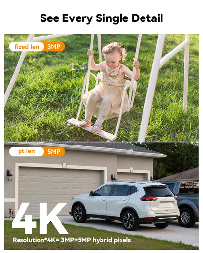 Imou 2-in-1 4K Outdoor Security Camera Dual-Lens, CCTV Camera Wireless Wi-Fi Outdoor with 30M Night Vision, Home Security Camera 360°Full Coverage, Human/Auto/Motion Detection, Siren Spotlight, IP66