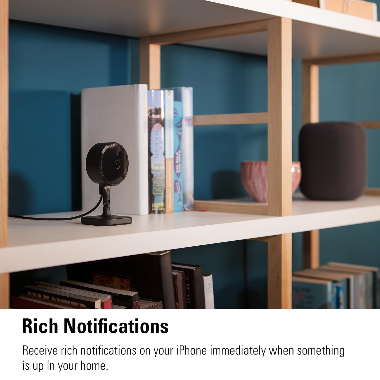 Eve Cam (Apple Home) - Smart Indoor Camera, 1080p resolution, Wi-Fi, 100 Percent privacy, HomeKit Secure Video, iPhone notifications, microphone and speaker, night vision, flexible installation